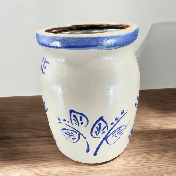 1995 Beaumont Brothers Pottery Stoneware Utensil Holder Vase Salt Glaze TN BBP - Picture 2 of 12